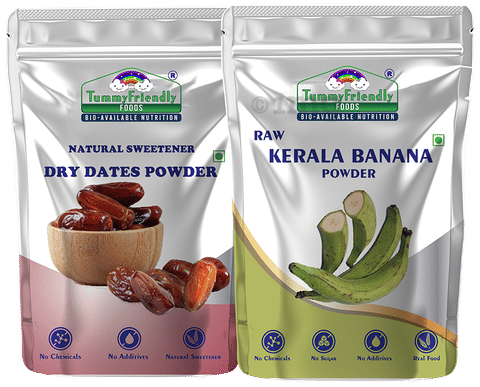 TummyFriendly Foods Combo Pack of Natural Sweetener Dry Dates Powder &amp; Raw Kerala Banana Powder (100gm Each)