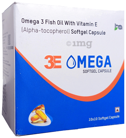 "H &amp; A Pharma 3E Omega Soft Gelatin  Capsule| Omega 3 Fatty acid 1000mg | EPA 500mg