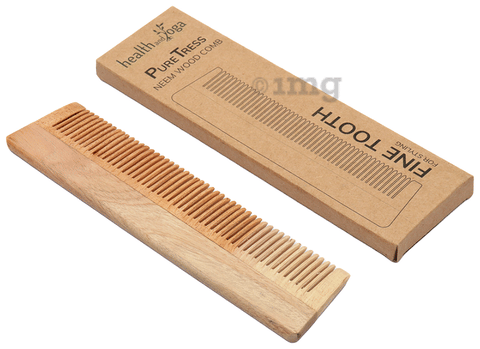 HealthAndYoga  PureTress Neem Wood Tooth Comb Dual