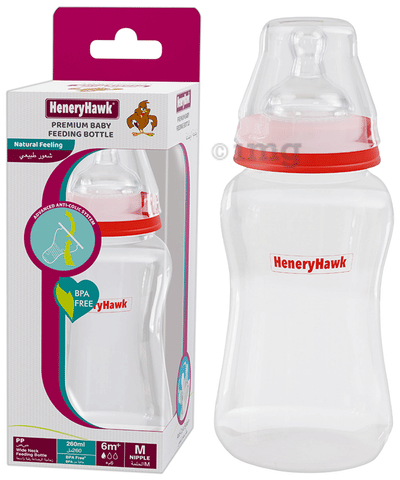 HeneryHawk Natural Feeling Anti-Colic BPA Free Wide Mouth Wide Neck Feeding Bottle