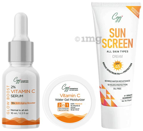 "CGG Cosmetics Combo Pack of 2% Vitamin C Serum (10 ml) &amp;Water Gel Moisturizer (100 gm) 