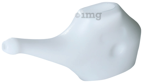 HealthAndYoga Combo Pack Of Travel Neti Pot - Nasal Wash - White + 10 Jala Neti salt Blue
