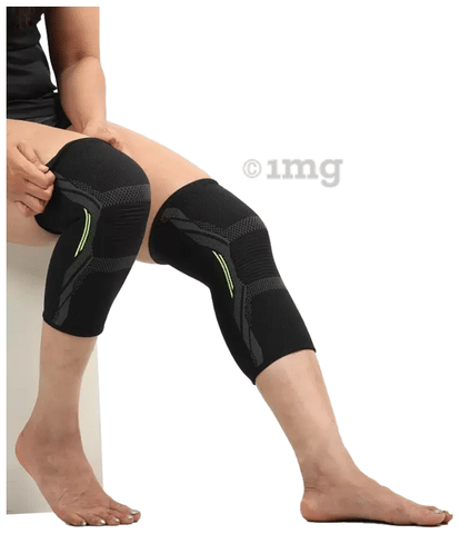 Haxor Silverage Designer Knee Support  Black Small