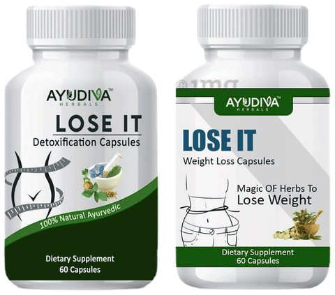 Ayudiva Herbals Combo Pack of Lose It Detoxification Capsule (60) &amp; Loss It Weight Loss Capsule (60)