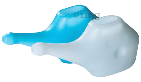 HealthAndYoga  Travel Neti Pot Nasal Wash White &amp; Blue