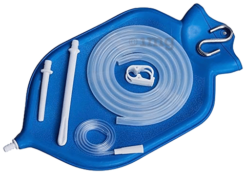HealthAndYoga  Enema Bag Kit (4 Ltr.) with 10 Tips Blue