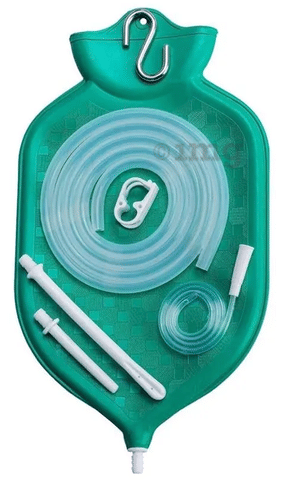 HealthAndYoga Enema Bag Kit (2 Ltr.)  with 10 Tips Green