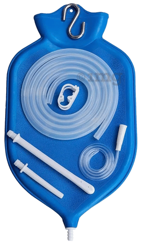 HealthAndYoga Enema Bag Kit (2 Ltr.)  with 10 Tips Blue