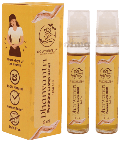 Go Ayurveda Dhanvantri Feminine Cramp Relief Roll On Oil (9ml Each)