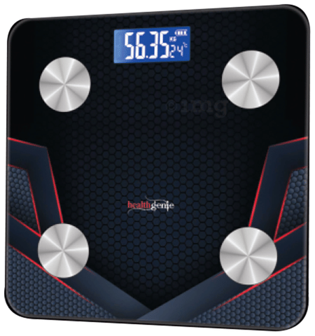 Healthgenie Smart Bluetooth Weight Machine with Fitness Mobile App Sharp Red