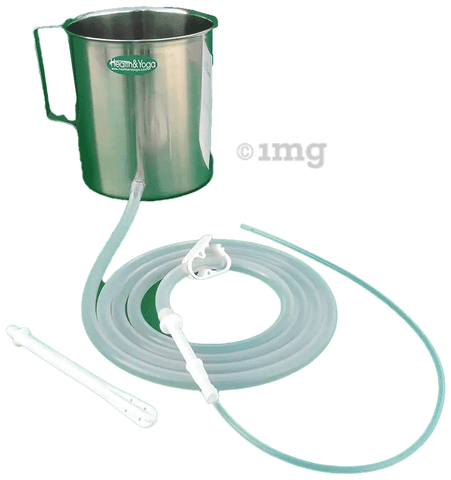 HealthAndYoga GutFloPlus Stainless Enema Kit with Silicone Tubings