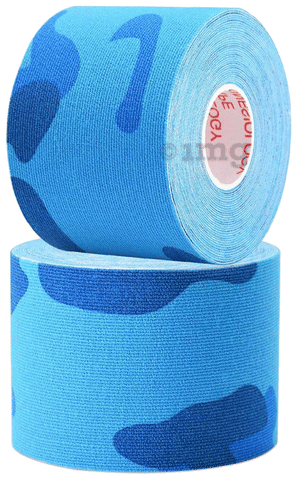 Healthtrek Printed Kinesiology Tape for Physiotherapy Blue