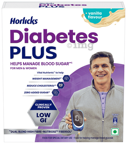 Horlicks Diabetes Plus for Blood Sugar &amp; Weight Management | No Added Sugar | Flavour Vanilla Powder
