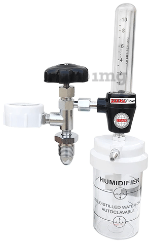 Healthcave Oxygen Flow Meter with Regulator Humidifier Medical Grade Wall Mount Oxygen Cylinder Holder