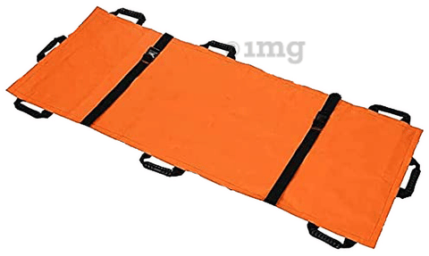 Healthcave Healthcave Foldable Soft Stretcher Orange for Carrying Patients with 8 handles and Buckle Strap