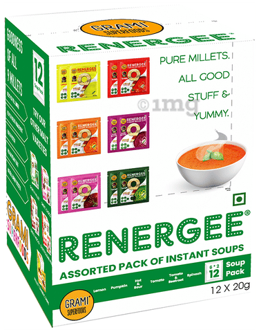Grami Superfoods Renergee 9 Millets Instant Assorted Soup Pack (20gm Each) Assorted