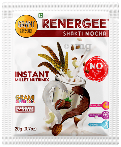 Grami Superfoods Renergee Shakti Mocha Instant Millet Nutrimix (20g Each)
