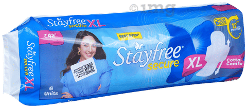 Stayfree Secure Sanitary Pads with Wings | Size XL