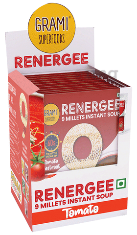 Grami Superfoods Renergee 9 Millets Instant Gluten Free Soup Sachet (20gm Each) Tomato
