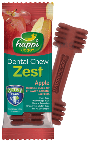 Heads Up For Tails Happi Doggy Dental Chew Zest Reduces Buil-up of Cavity-Causing Bacteria Apple