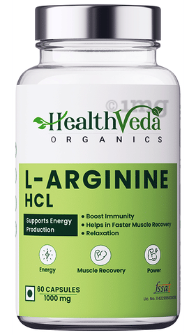 "Health Veda Organics L-Arginine 1000mg Capsule  For Muscle Growth