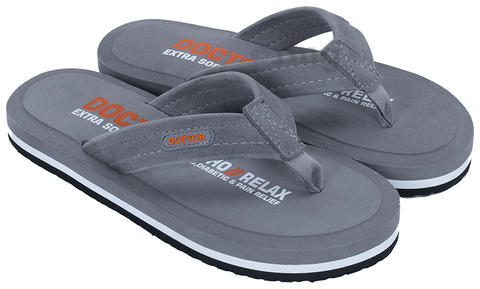 Doctor Extra Soft D32 Skid Resistant || Lightweight || Comfortable Footbed || Memory Foam Bounce Back Technology || Flip-Flop &amp; Sliders for Men Grey 7