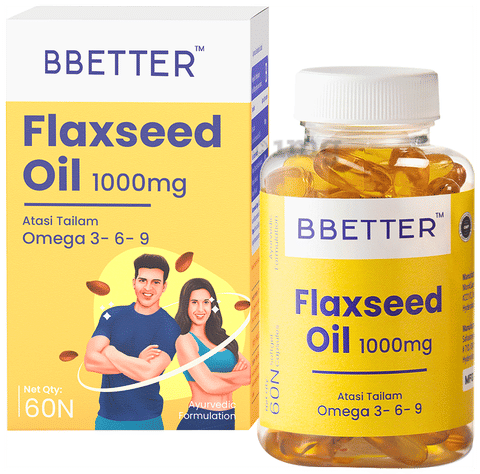 BBetter Flax Seed Oil 1000mg Soft Gelatin Capsule