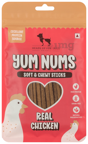 Heads Up For Tails Yum Nums Soft &amp; Chewy Sticks Real Chicken