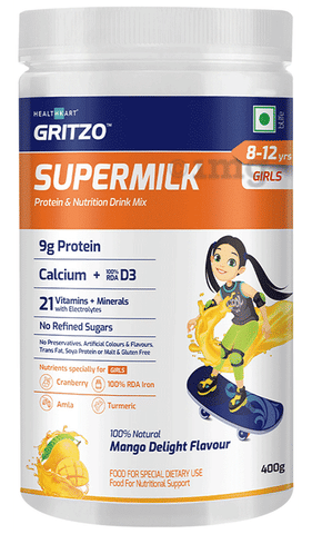 Gritzo Supermilk 8-12 year Girls Natural Mango Delight