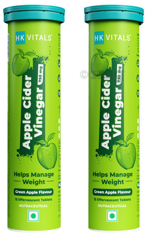Healthkart Apple Cider Vinegar 750mg Effervescent Tablet (15 Each)