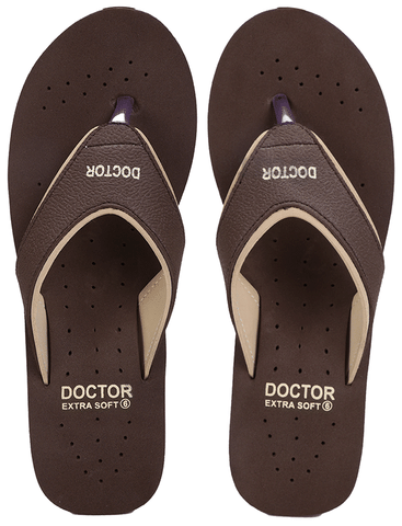 Doctor Extra Soft Ortho Care Orthopaedic Diabetic Pregnancy Comfort Flat Flipflops Slippers for Women Brown 10