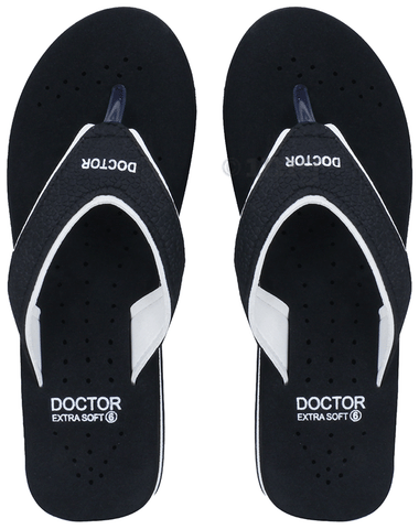 Doctor Extra Soft Ortho Care Orthopaedic Diabetic Pregnancy Comfort Flat Flipflops Slippers For Women Black White 9