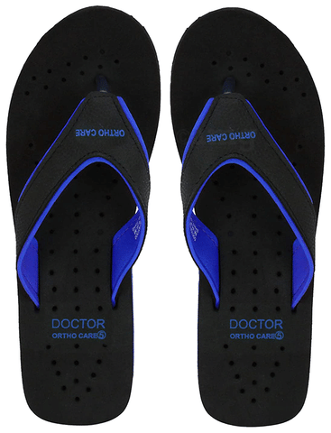 Doctor Extra Soft Ortho Care Orthopaedic Diabetic Pregnancy Comfort Flat Flipflops Slippers For Women Black Blue 10