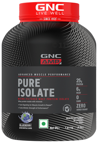 GNC AMP Advanced Muscle Performance with Pure Whey Protein | For Muscle Growth &amp; Repair | Flavour Blueberry