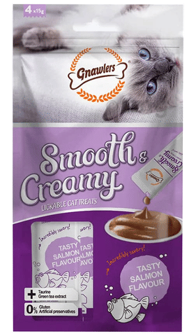 Gnawlers Smooth &amp; Creamy Lickable Cat Treat (4Each) Tasty Salmon