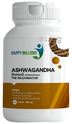 Happy Millions Ashwagandha 500mg Tablet