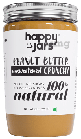 Happy Jars Peanut Butter Unsweetened Crunchy