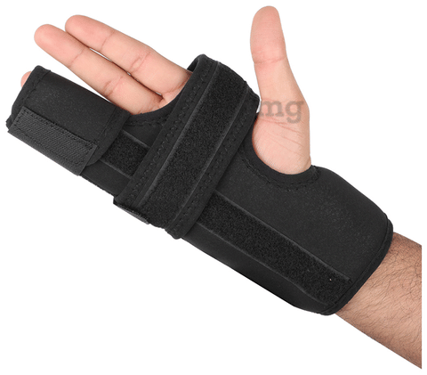 HealthAndYoga GuardNHeal Boxer Finger Splint Black Large