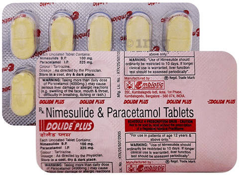 Dolide Plus 100mg/325mg Tablet